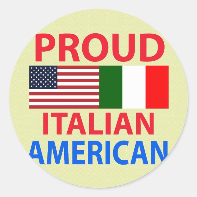 Proud Italian American Classic Round Sticker (Front)