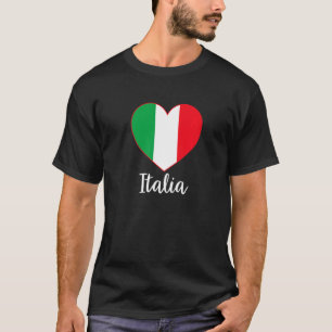Proud Italian Italia Love Heart Flag I Love Italy T-Shirt