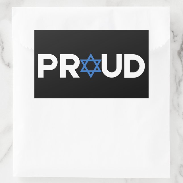 Proud Jewish Hebrew Holiday Proud Jew Religious  Rectangular Sticker (Bag)