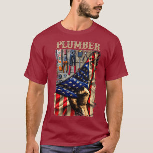 Proud Job US Flag Proud Plumber T-Shirt