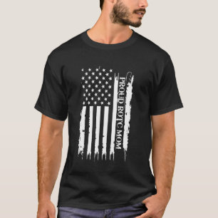 Proud JROTC Mum United States Distressed w US Flag T-Shirt