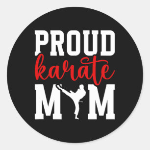 Proud Karate Mum Karate Mother Karate Mama Classic Round Sticker