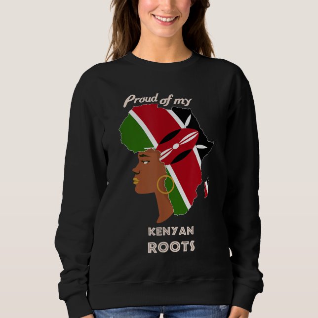 Proud Kenyan Roots Black History Month Women's Sweatshirt (Front)