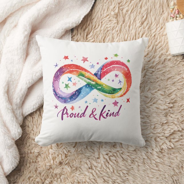 Proud & Kind Rainbow Infinity Design | LGBTQ Pride Cushion (Blanket)