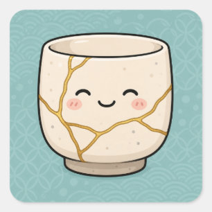 Proud Kintsugi Teacup Square Sticker
