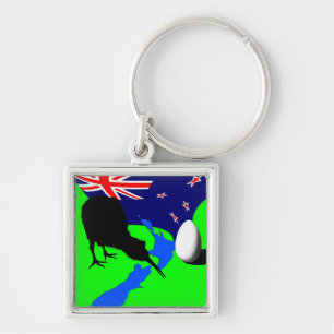 Proud Kiwi, New Zealand - Drawing Key Ring