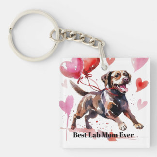 Proud Labrador Mom Necklace | Valentine's Day Dog Key Ring