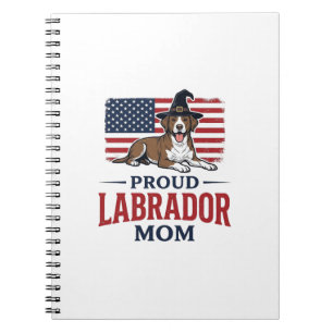 Proud Labrador Mom Patriotic Dog Halloween Shirt D Notebook
