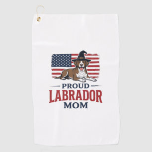 Proud Labrador Mum Patriotic Dog Halloween Shirt D Golf Towel