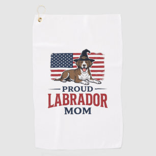 Proud Labrador Mum Patriotic Dog Halloween Shirt D Golf Towel