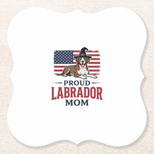 Proud Labrador Mum Patriotic Dog Halloween Shirt D Paper Coaster