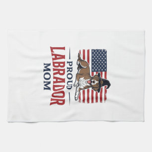 Proud Labrador Mum Patriotic Dog Halloween Shirt D Tea Towel