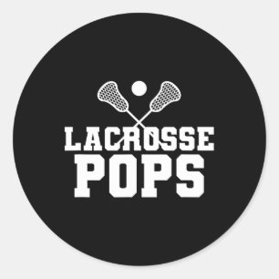 Proud Lacrosse Pops Funny Lax Player Grandpa Classic Round Sticker