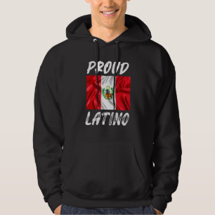 Proud Latino Hispanic Heritage Month Peru flag Hoodie