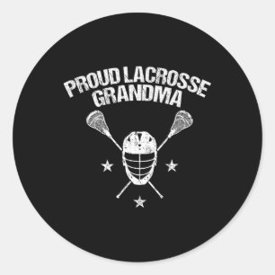 Proud Lax Grandma Lacrosse Sports Player Helmet St Classic Round Sticker