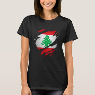 Proud Lebanese Torn Ripped Lebanon Flag T-Shirt