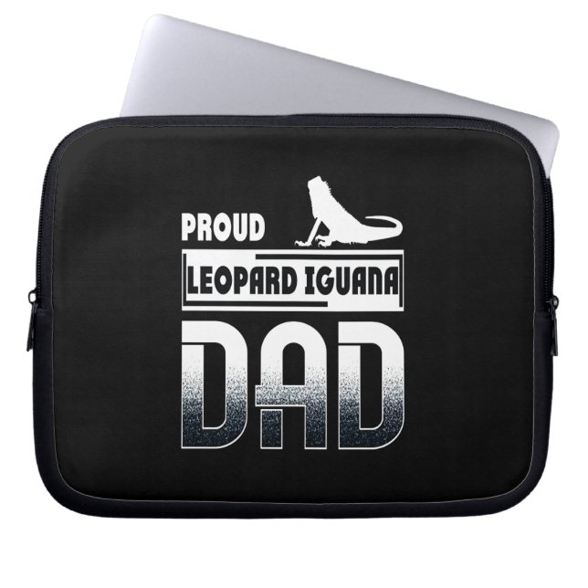 Proud leopard Iguana Dad Laptop Sleeve (Front)