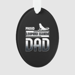 Proud leopard Iguana Dad Ornament