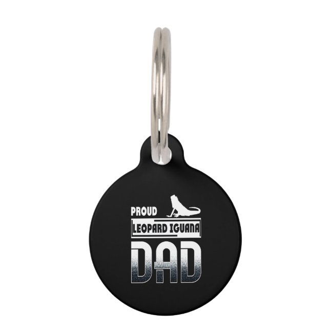 Proud leopard Iguana Dad Pet Tag (Front)