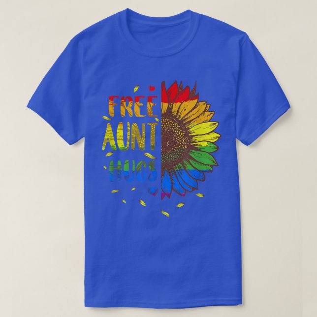 Proud Lgbt Free Aunt Hugs Lgbt Costume Lgbt Gay Pr T-Shirt (Design Front)