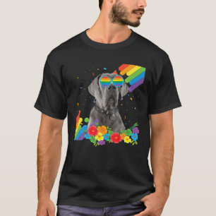 Proud LGBT Gay Great Dane Dog Pride Flag Rainbow T-Shirt
