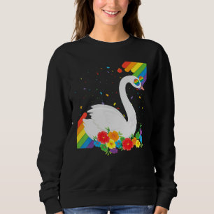 Proud Lgbt Gay Swan Pride Flag Rainbow Lgbtq Lesbi Sweatshirt