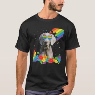 Proud LGBT Gay Weimaraner Pride Flag Rainbow LGBTQ T-Shirt