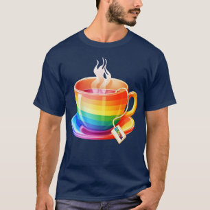 Proud LGBTQ gay pride tea drinker Rainbow Coloured T-Shirt