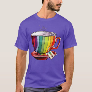 Proud LGBTQ gay pride tea drinker Rainbow Coloured T-Shirt