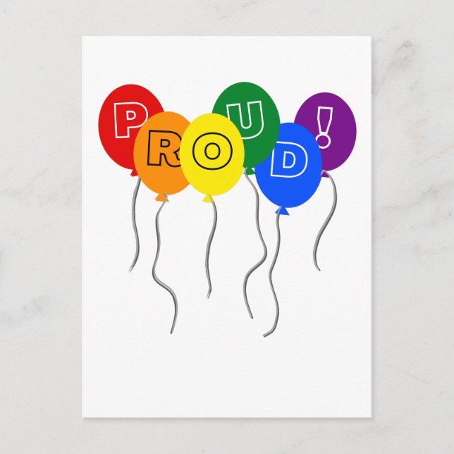 Proud LGBTQ Pride Colour Balloons Postcard (Front)