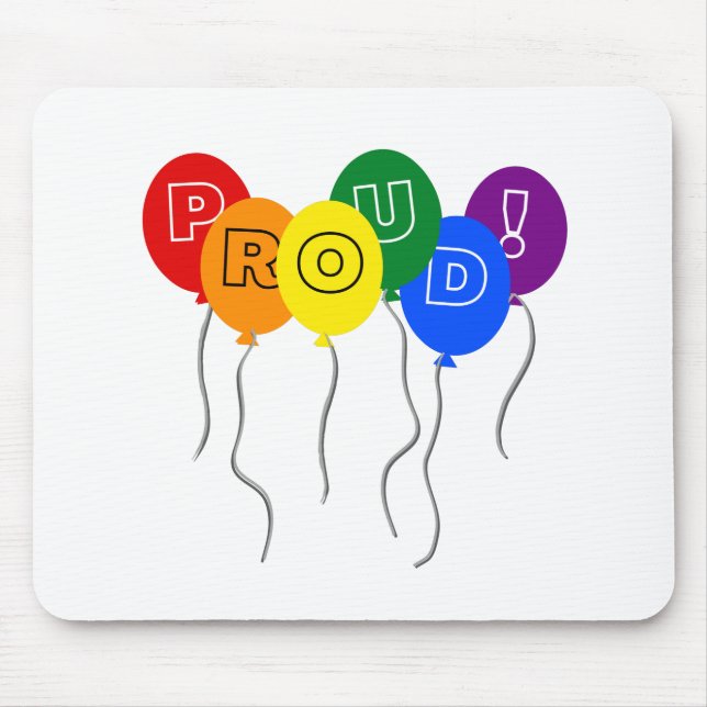 Proud LGBTQ Pride Colour Balloons - White Mouse Pad (Front)