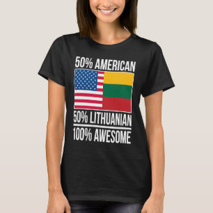 Proud Lithuanian American Flag Lithuania Heritage  T-Shirt