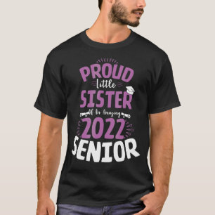 Proud Little Sister Of A 2022 Senior I Cute Purple T-Shirt