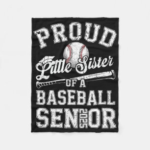 Proud Little Sister Of A 2025 Senior Baseball Grad Fleece Blanket