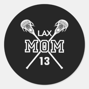 Proud Love Lacrosse Mum #13 Lax Player Number 13 M Classic Round Sticker