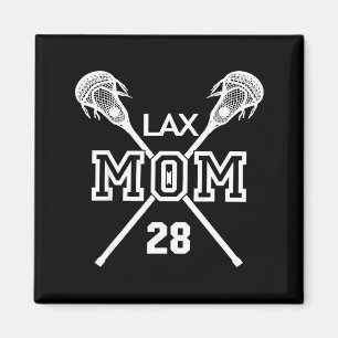 Proud love lacrosse mum #28 lax player number 28 magnet