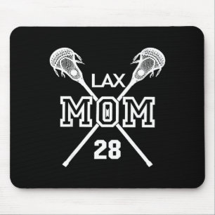 Proud love lacrosse mum #28 lax player number 28 mouse pad