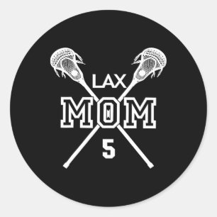 Proud Love Lacrosse Mum #5 Lax Player Number 5 Mot Classic Round Sticker