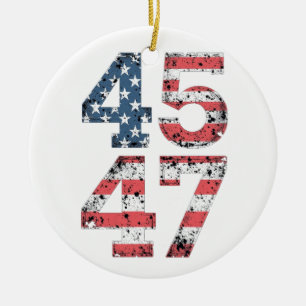 Proud Maga 47th Trump Won Inaguration Day  Ceramic Ornament