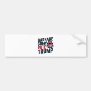 Proud MAGA Garbage Crew Vote Trump Election Raccoo Bumper Sticker