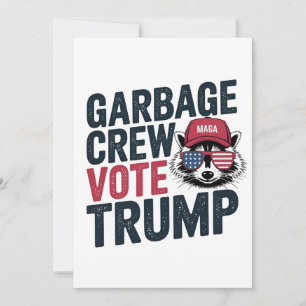 Proud MAGA Garbage Crew Vote Trump Election Raccoo Invitation