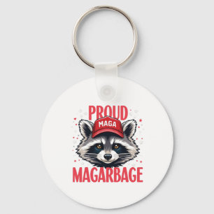 Proud MAGA Garbage For Trump supporter Election Key Ring