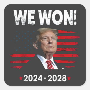 Proud Maga President Trump Won Inaguration Day Square Sticker