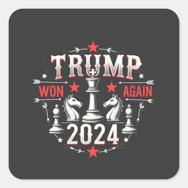 Proud Maga Trump Won again 2025 Inaguration Day  Square Sticker (Front)