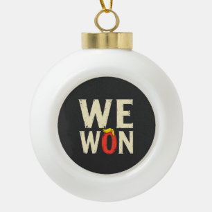 Proud Maga Trump Won Inaguration Day Speech 2025 Ceramic Ball Christmas Ornament