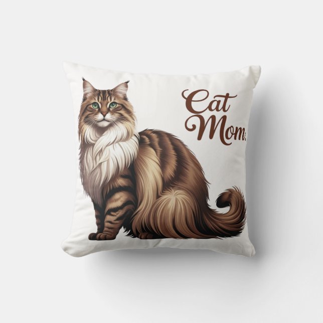 Proud Maine Coon Cat Mum Pillow I (Front)