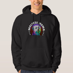 Proud Maltese Mom Cute Maltese Dog Mama Rainbow Po Hoodie