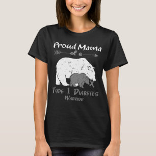Proud Mama Bear Type 1 Diabetes Awareness T-Shirt
