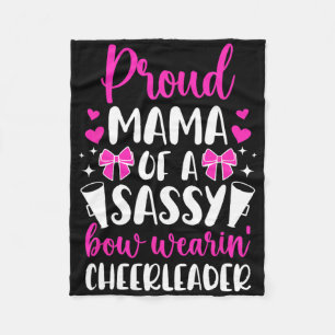 Proud Mama Of A Cheerleader Mom Cheer Mom Cheerlea Fleece Blanket