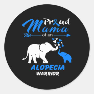 Proud Mama Of An Alopecia Warrior Classic Round Sticker